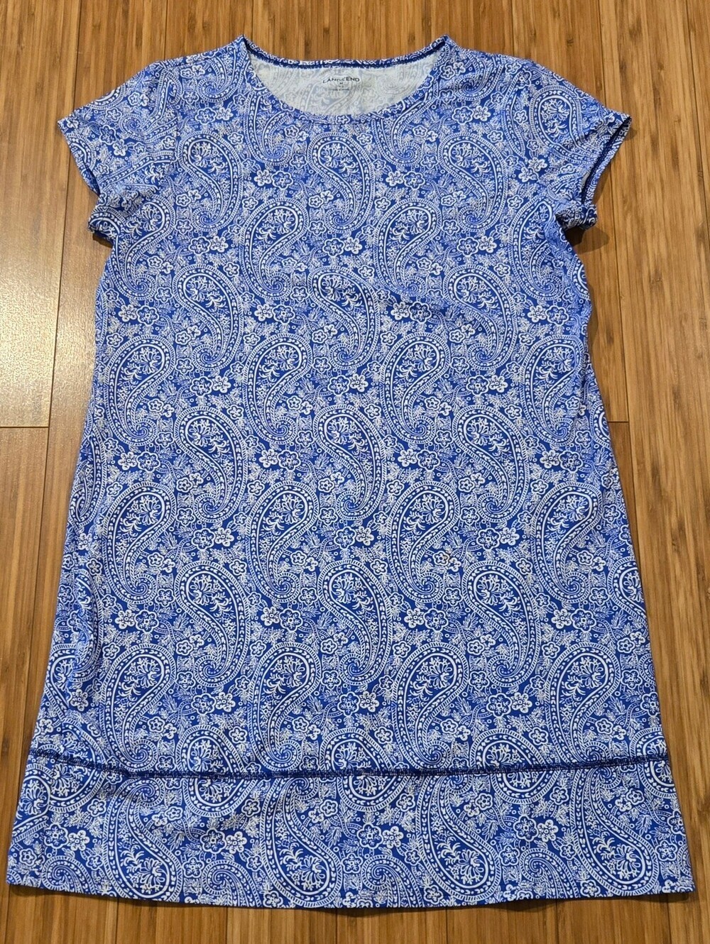Lands' End Blue Paisley Dress